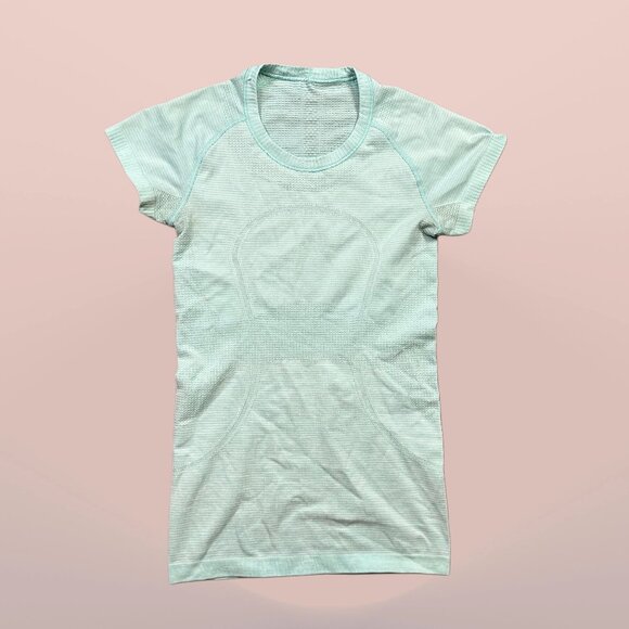 lululemon athletica Tops - Lululemon Swiftly Short Sleeve T-Shirt Mint Moment Blue Women's Size 4